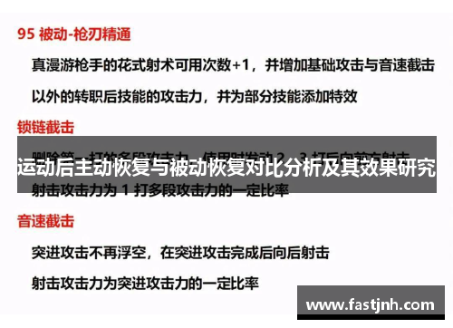 运动后主动恢复与被动恢复对比分析及其效果研究